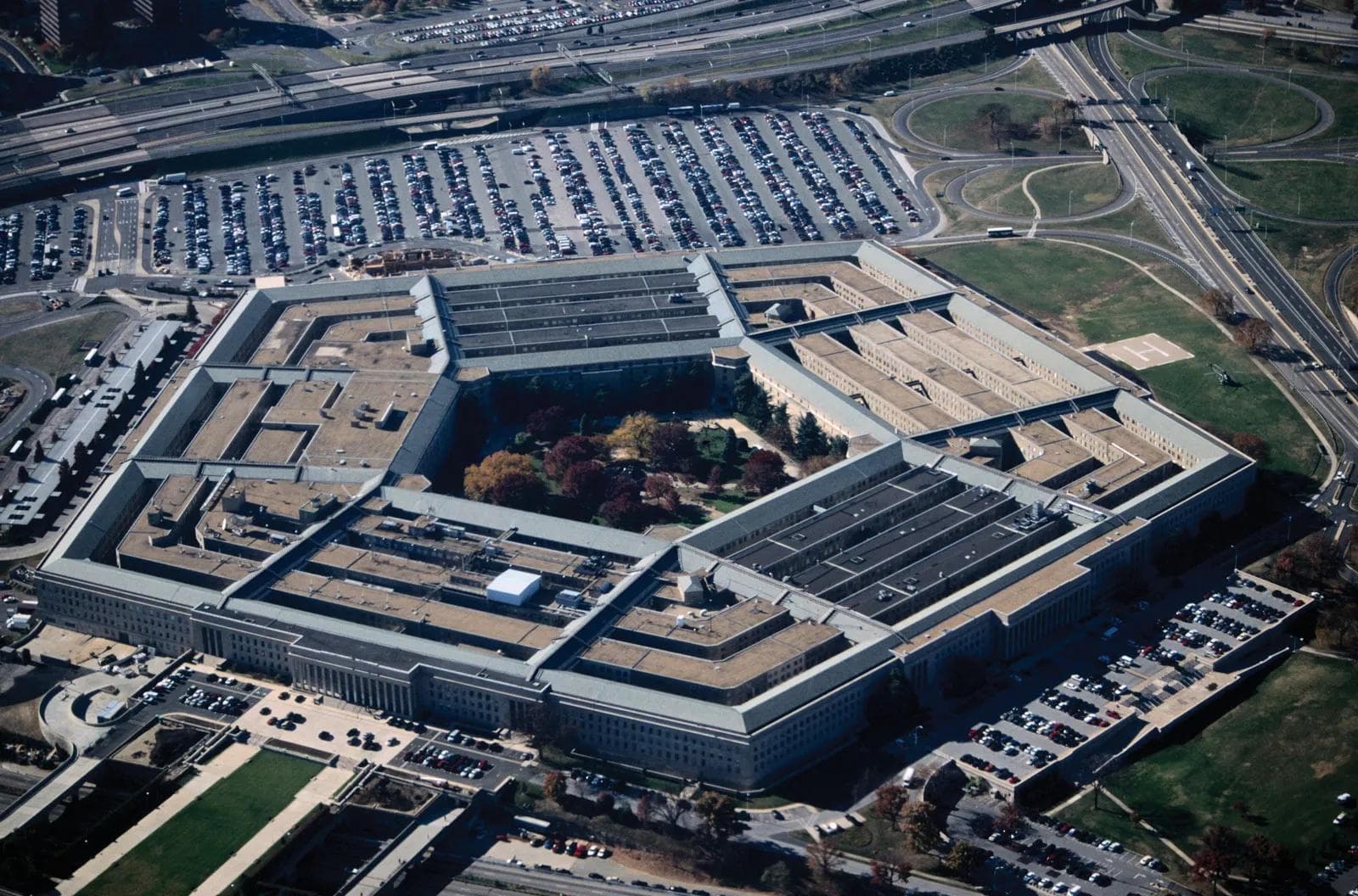 Pentagon-bygningen sett fra luften